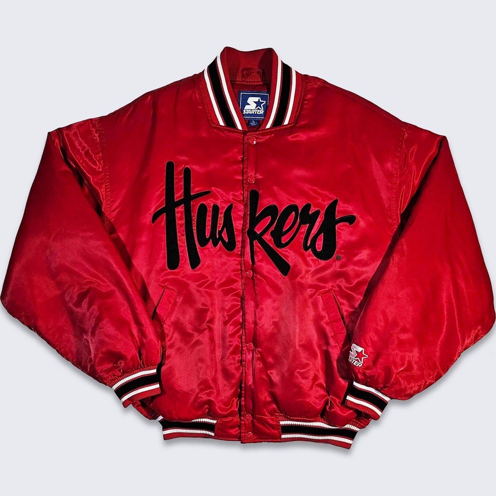 Nebraska Cornhuskers Vintage 90s Starter Satin Bomber Jacket